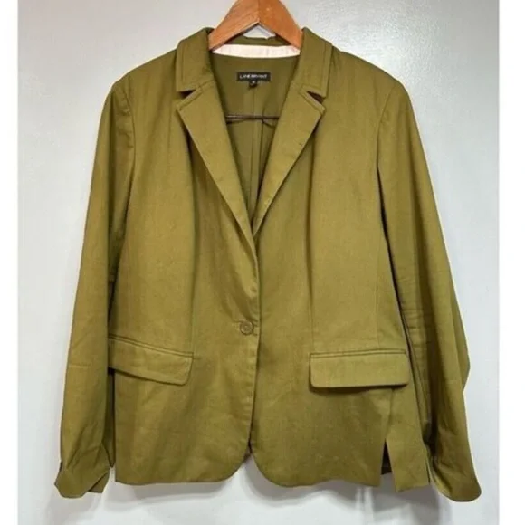Lane Bryant Women’s Plus Size 22 One-Button Blazer Olive Green - Picture 1 of 5